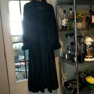 Full length black mink coat